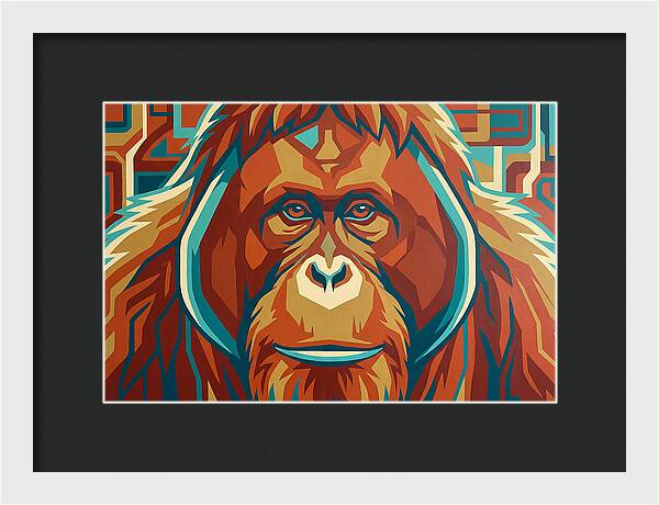 Orangutan Amidst Colorful Splendor