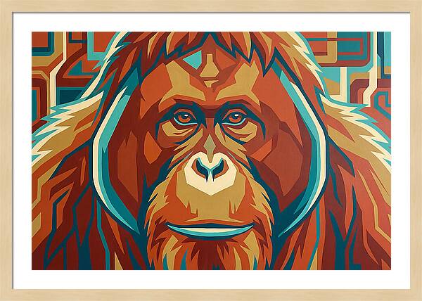 Orangutan Amidst Colorful Splendor