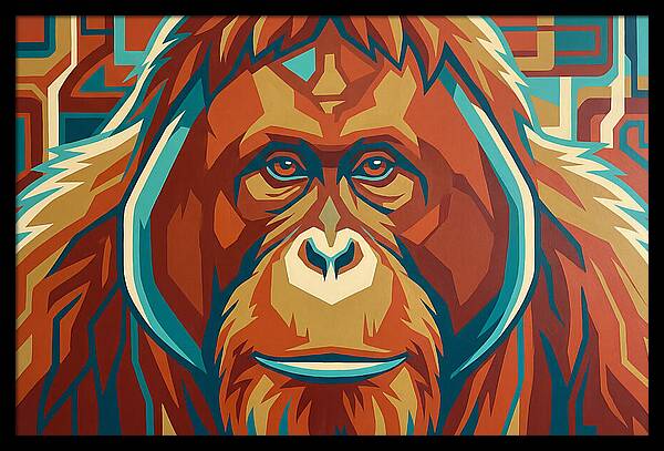 Orangutan Amidst Colorful Splendor