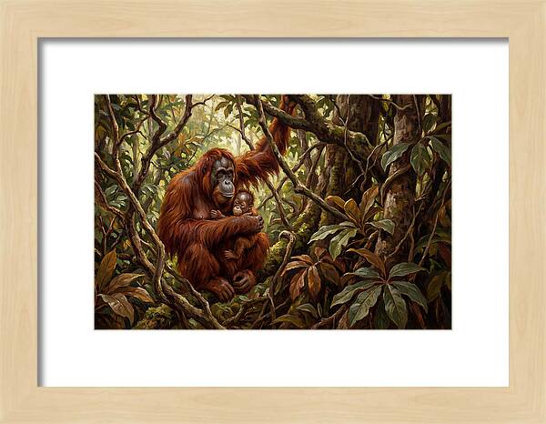 Orangutan Embrace In The Canopy