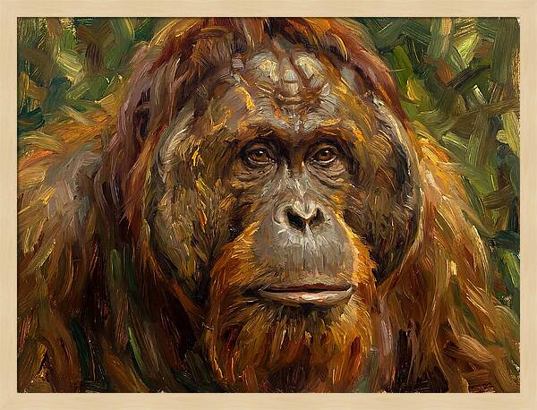 Orangutan Portrait In Nature