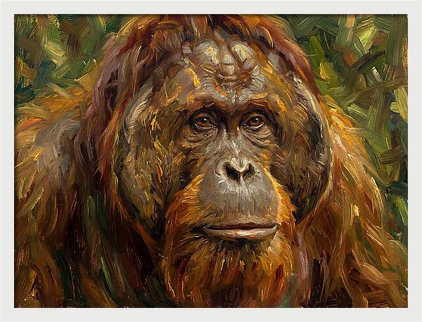 Orangutan Portrait In Nature