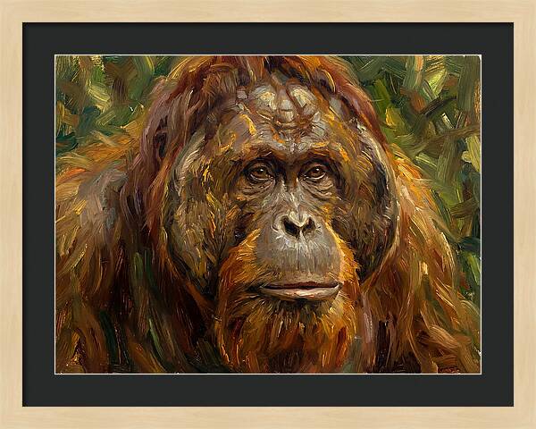 Orangutan Portrait In Nature