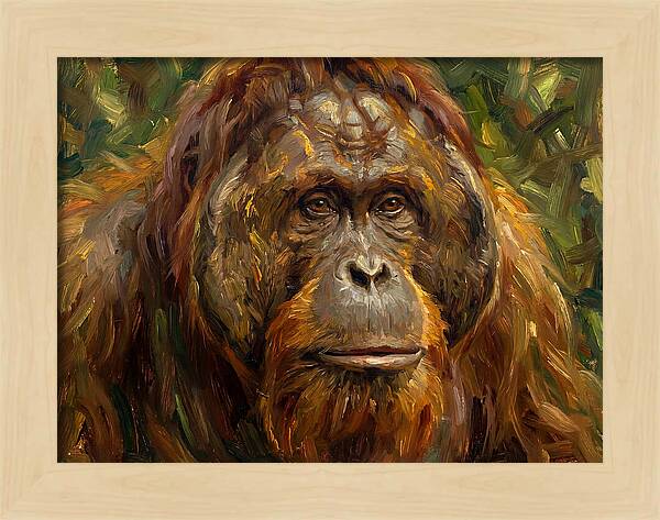 Orangutan Portrait In Nature