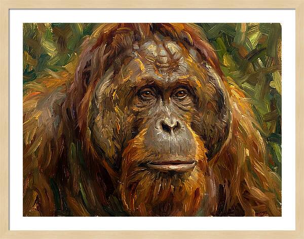 Orangutan Portrait In Nature