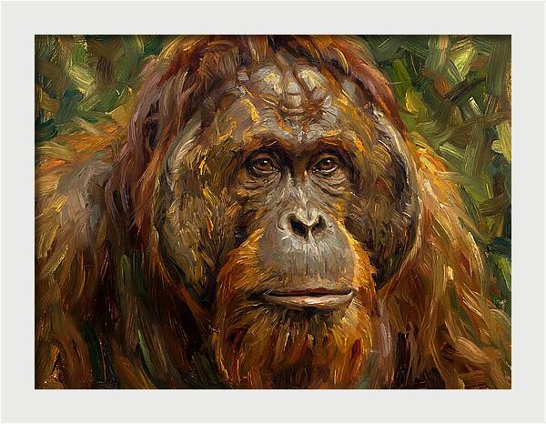 Orangutan Portrait In Nature