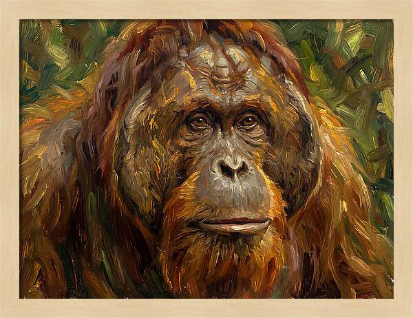 Orangutan Portrait In Nature