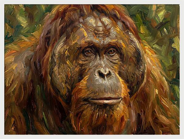 Orangutan Portrait In Nature