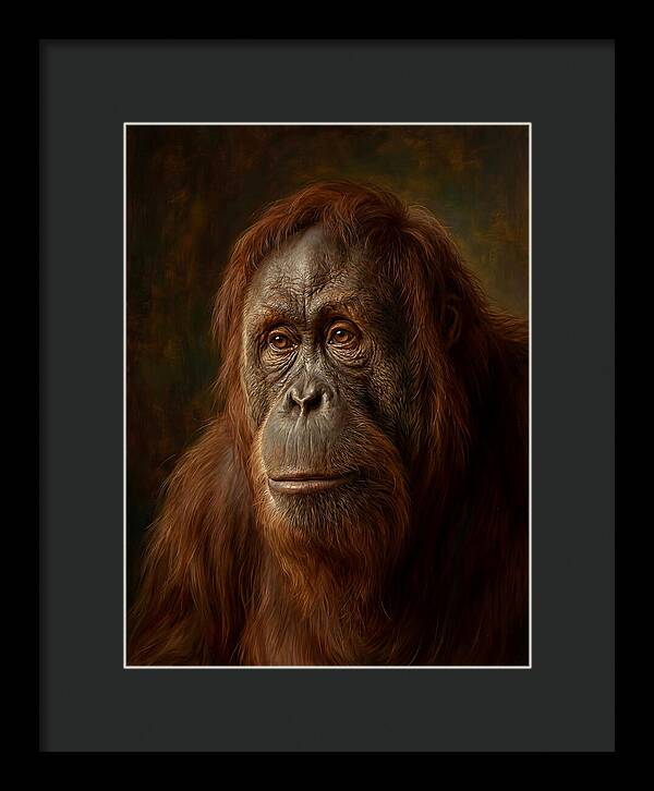 Orangutan Portrait In Realism
