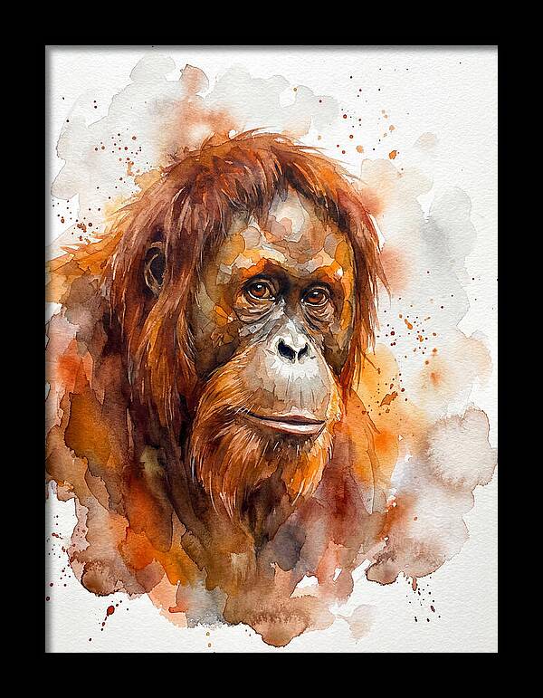 Orangutan Watercolor Portrait