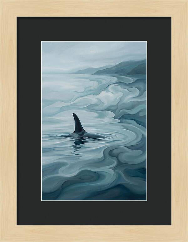 Orca Fin Breaking Surface