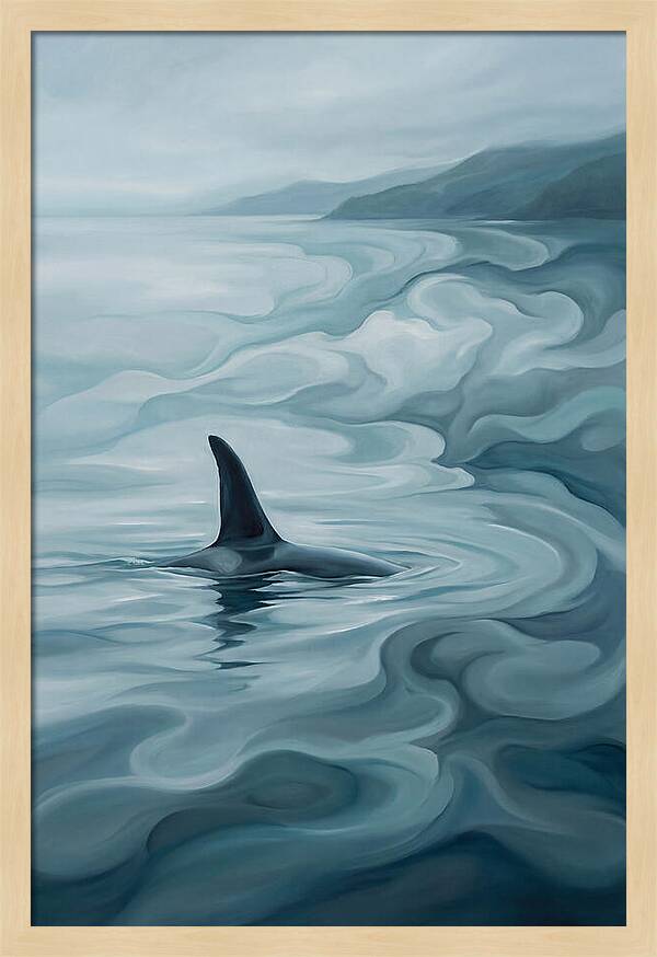 Orca Fin Breaking Surface
