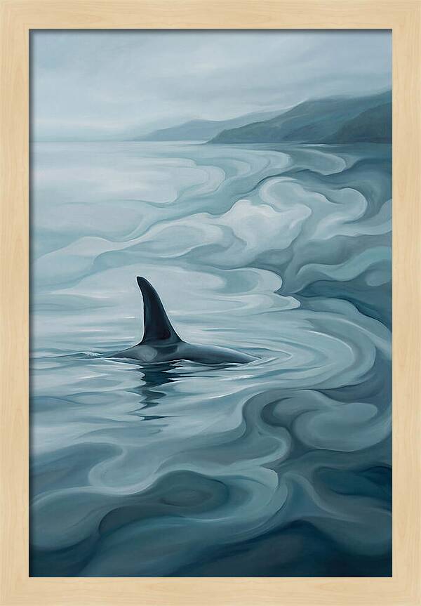 Orca Fin Breaking Surface