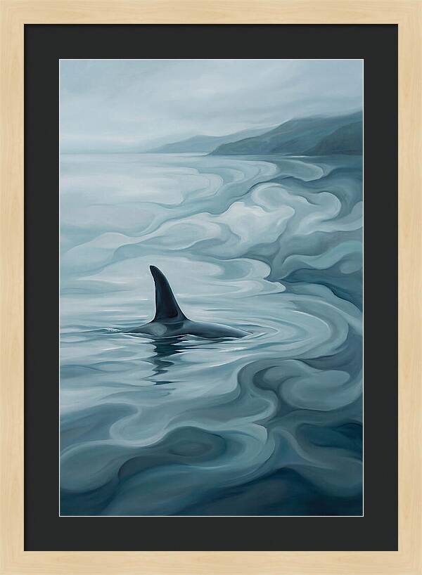 Orca Fin Breaking Surface