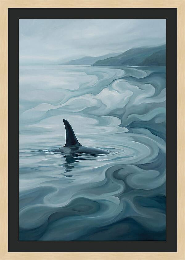 Orca Fin Breaking Surface