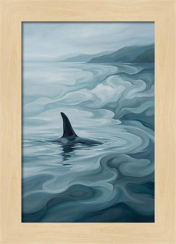 Orca Fin Breaking Surface
