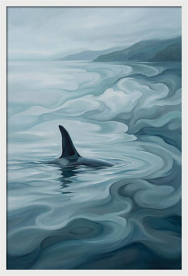 Orca Fin Breaking Surface