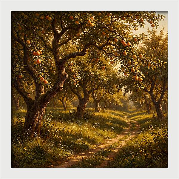 Orchard Serenity At Dusk