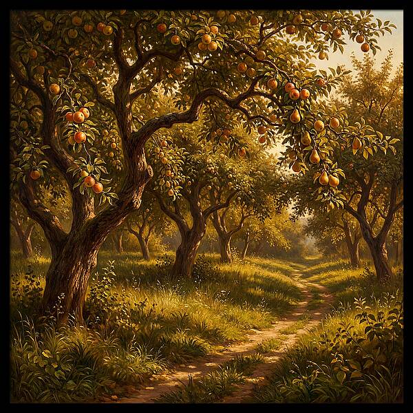 Orchard Serenity At Dusk
