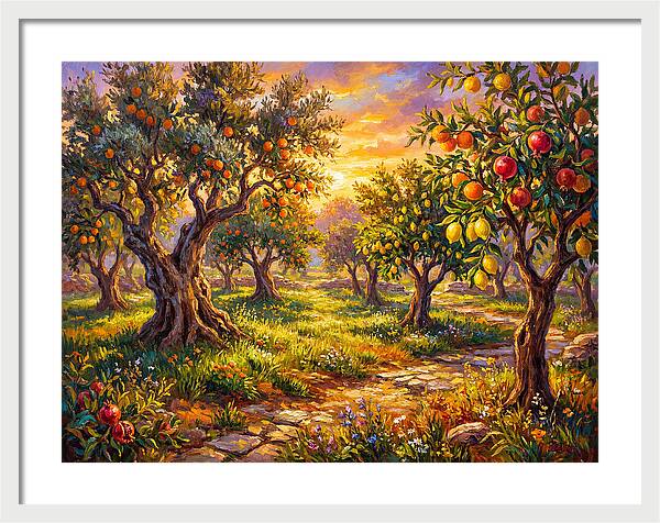 Orchard Serenity At Sunset