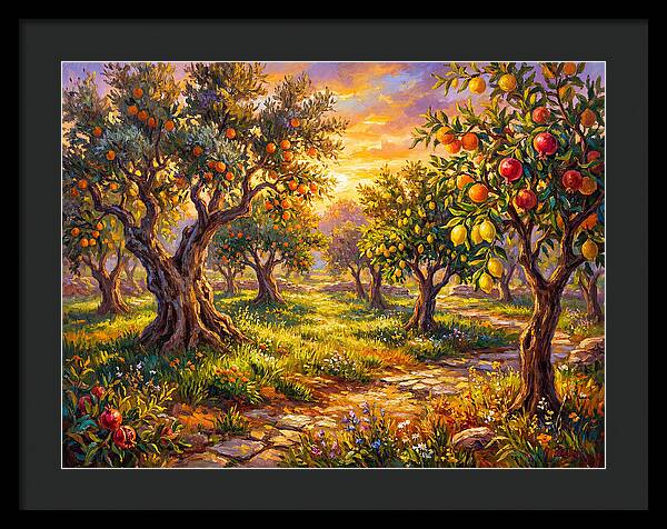 Orchard Serenity At Sunset