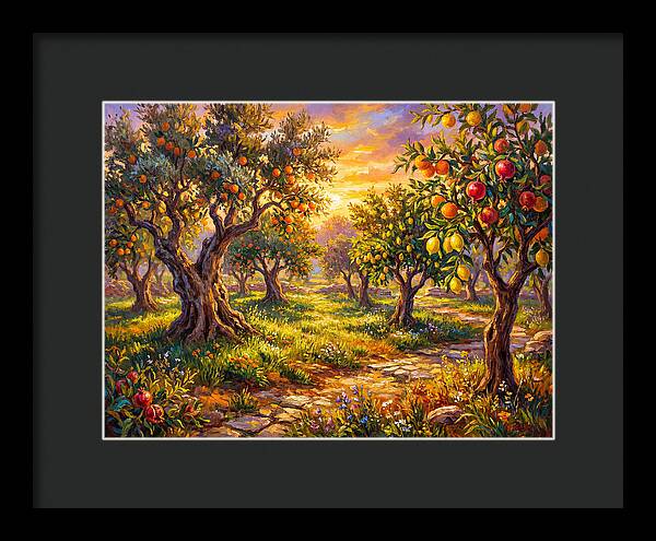 Orchard Serenity At Sunset