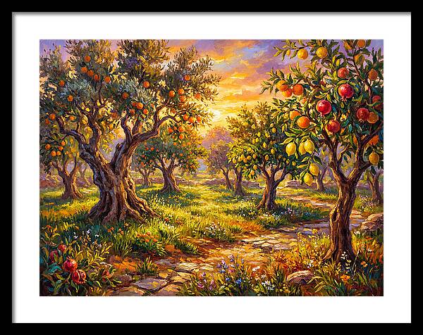 Orchard Serenity At Sunset