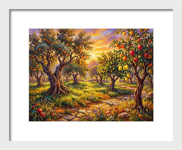 Orchard Serenity At Sunset