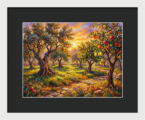 Orchard Serenity At Sunset