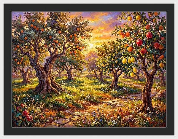 Orchard Serenity At Sunset