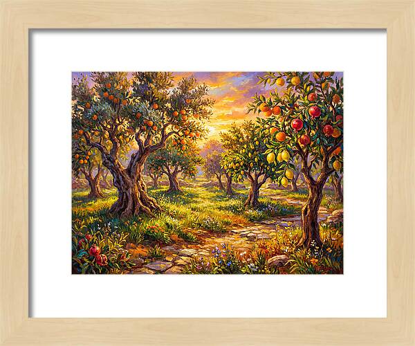 Orchard Serenity At Sunset