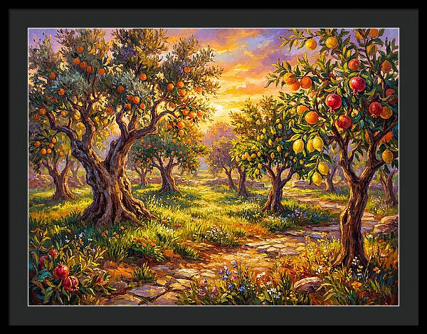 Orchard Serenity At Sunset