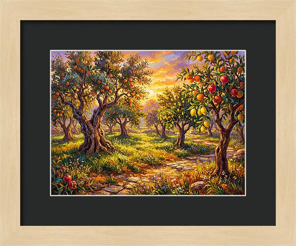 Orchard Serenity At Sunset