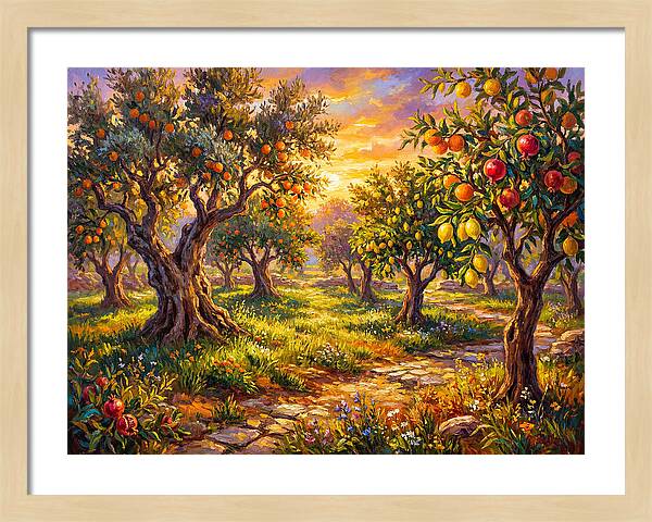 Orchard Serenity At Sunset