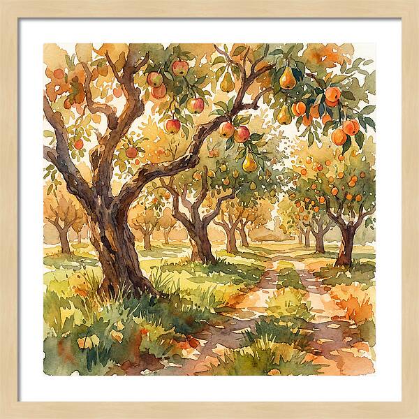 Orchard Serenity In Watercolor