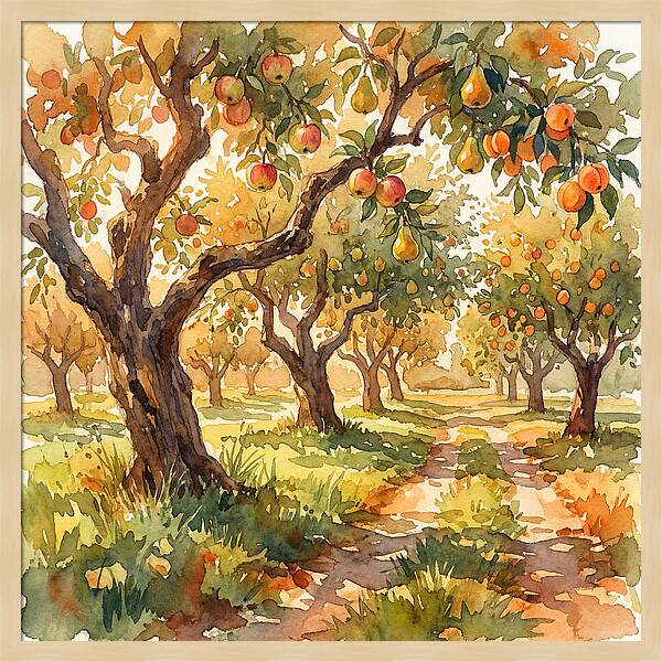 Orchard Serenity In Watercolor