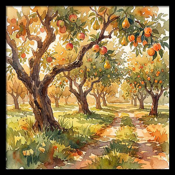 Orchard Serenity In Watercolor