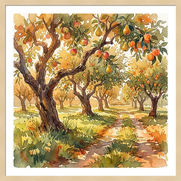Orchard Serenity In Watercolor