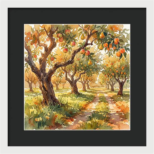 Orchard Serenity In Watercolor