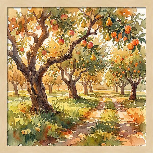 Orchard Serenity In Watercolor