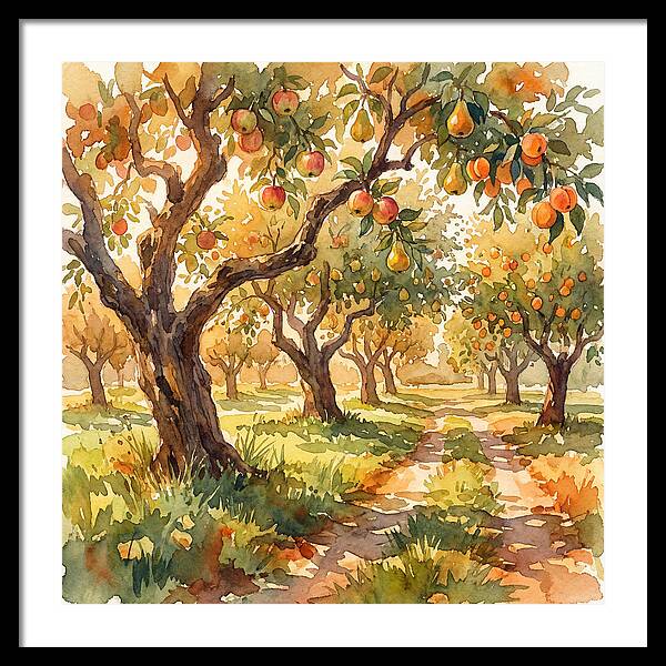 Orchard Serenity In Watercolor