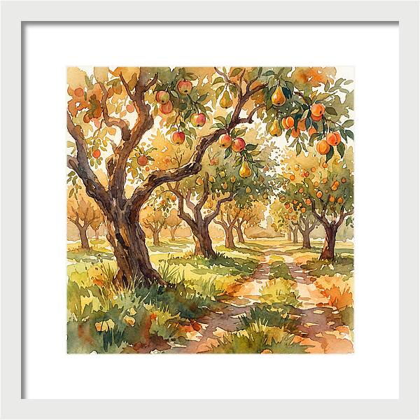 Orchard Serenity In Watercolor