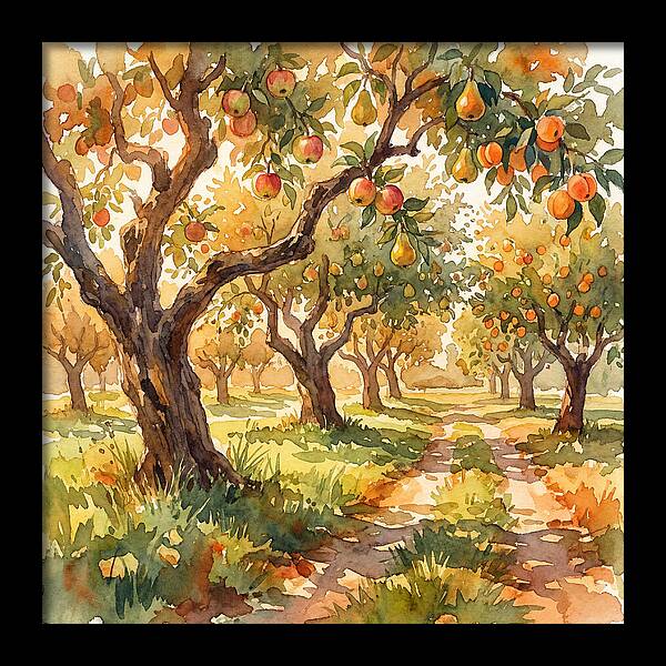 Orchard Serenity In Watercolor