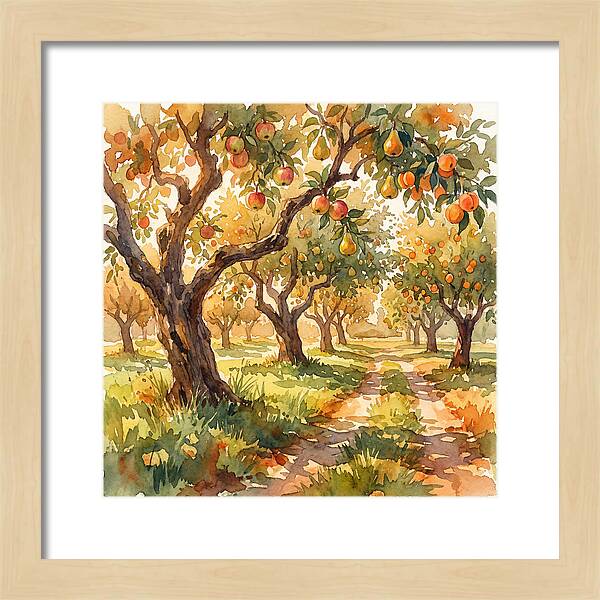 Orchard Serenity In Watercolor