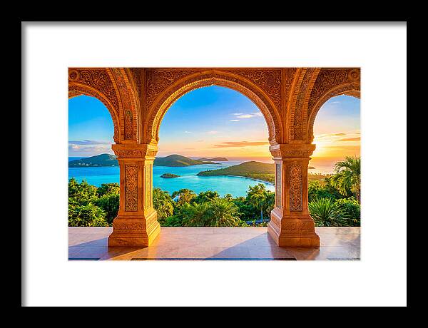 Ornamental Arch Framing Distant View