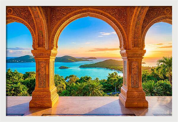 Ornamental Arch Framing Distant View