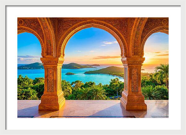 Ornamental Arch Framing Distant View