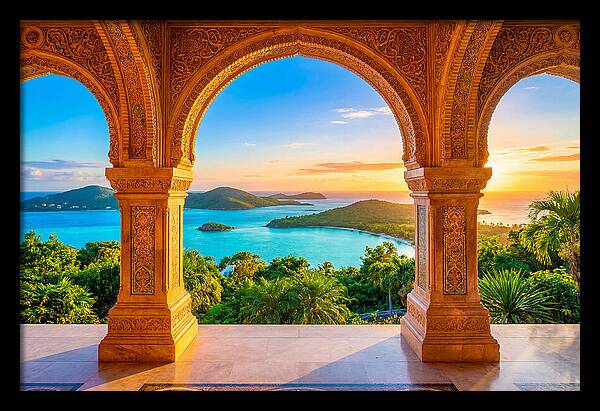 Ornamental Arch Framing Distant View