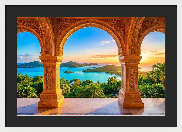 Ornamental Arch Framing Distant View