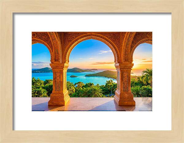 Ornamental Arch Framing Distant View